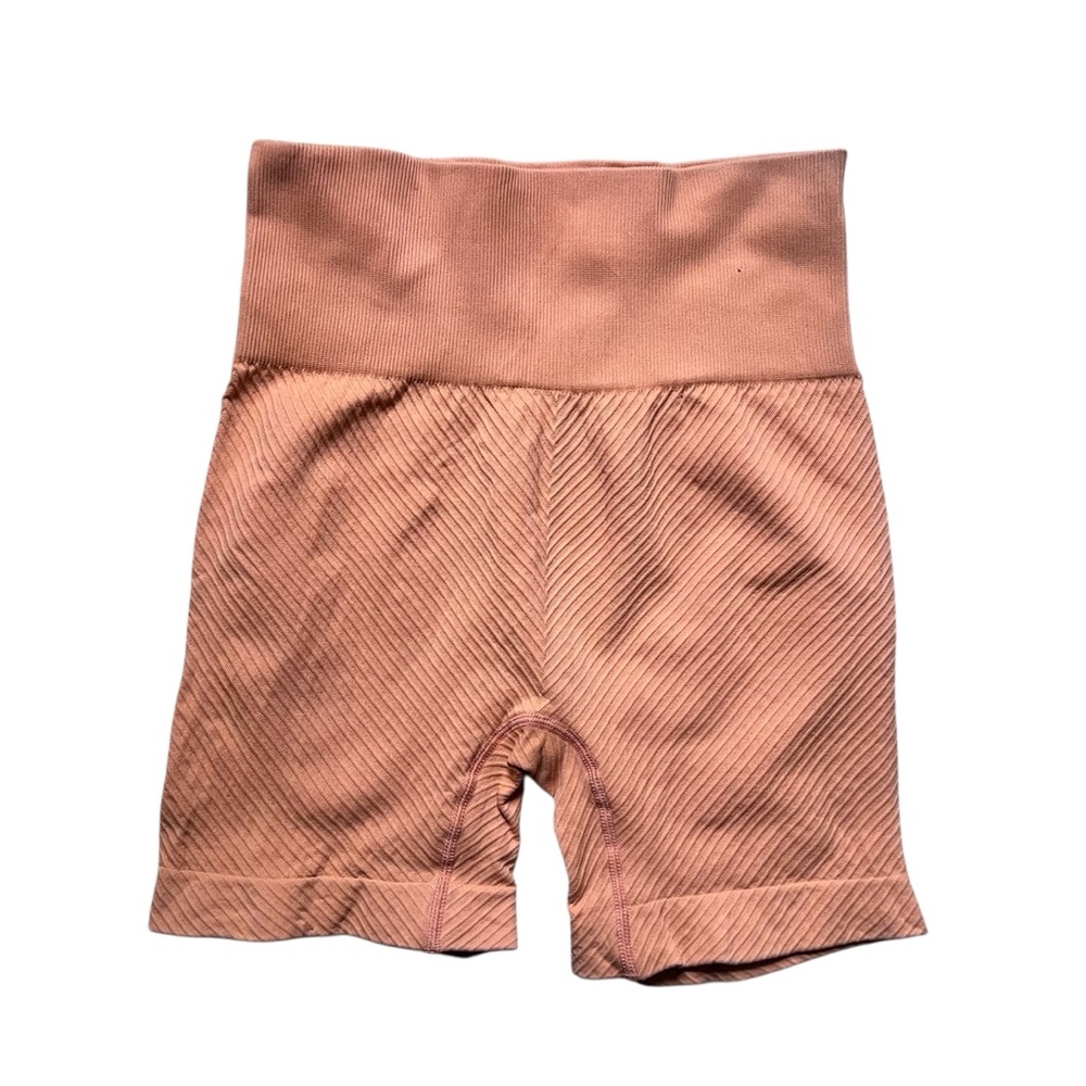 Orange Ribbed Athletic Sport Bra Short Set Size S - Picture 4 of 5